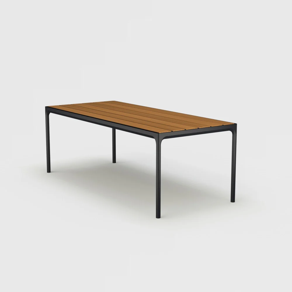 Four tuintafel | 210 x 90 | Zwart frame & bamboo blad - Image 6