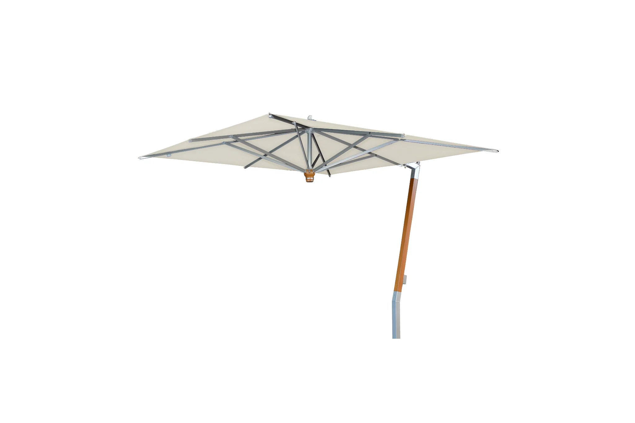 Ischia | Parasol | Teak | Zilver Aluminium - Image 2