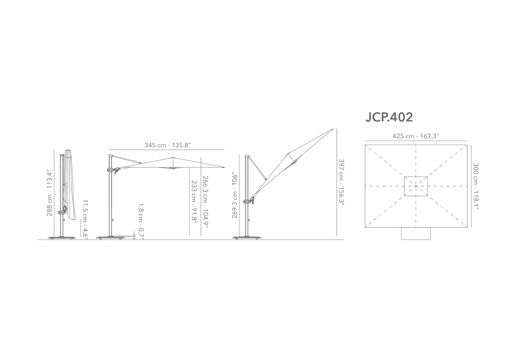 Jardinico | Parasol | JCP.4 Serie | 425x300 - Image 4