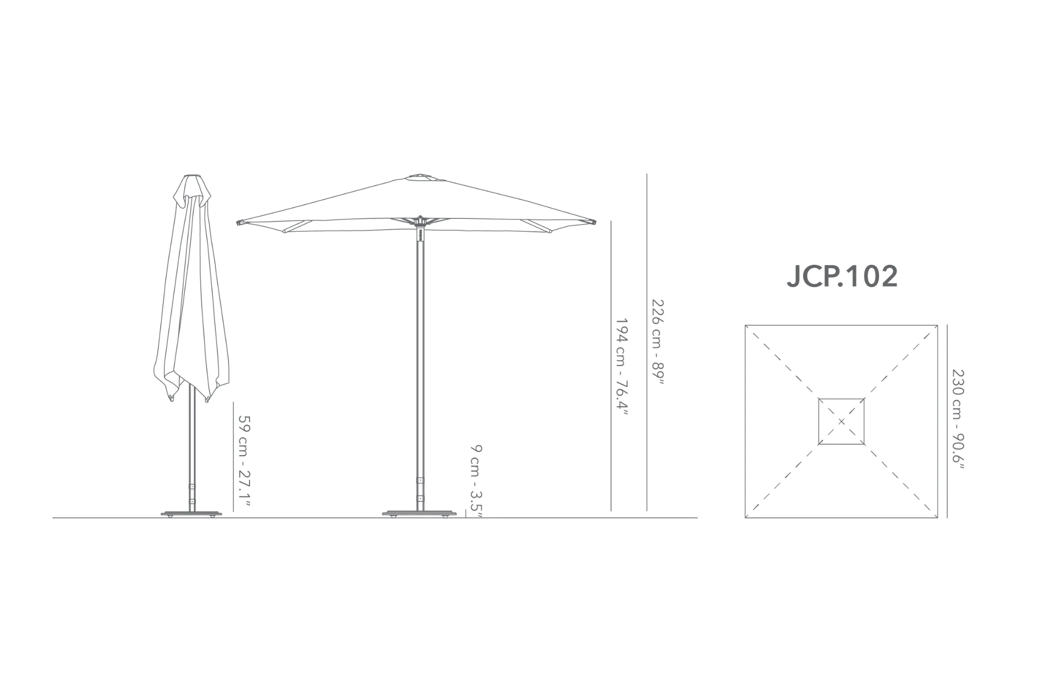 Jardinico | Parasol | JCP.1 Serie | 230x230 cm - Image 7