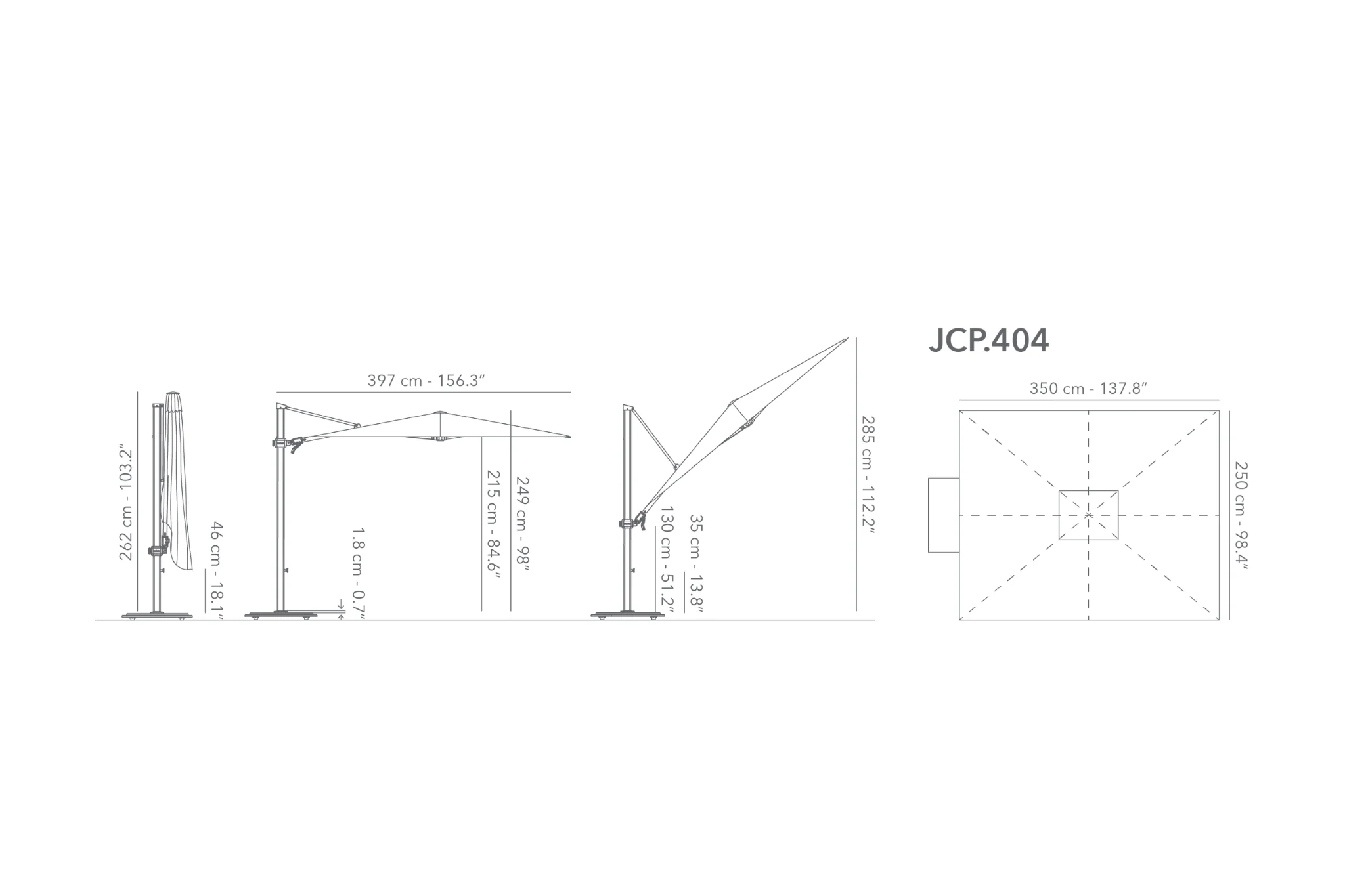 Jardinico | Parasol | JCP.4 Serie | 250x350 - Image 6
