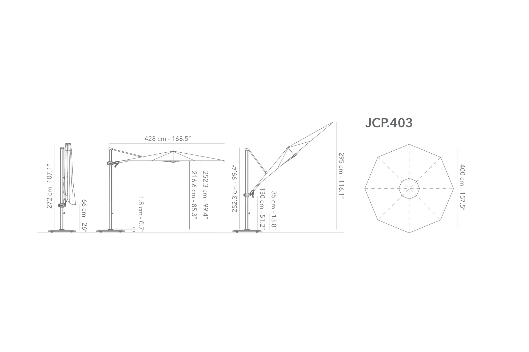 Jardinico | Parasol | JCP.4 Serie | Ø400 - Image 4