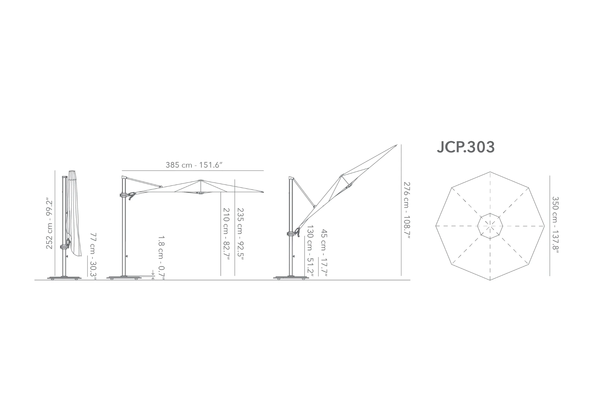 Jardinico | Parasols | JCP.3 Serie | Ø350 - Image 5