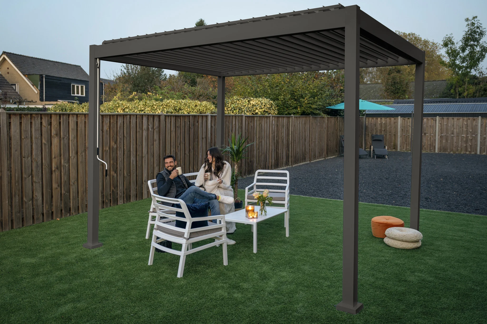 Rota | Terrasoverkapping | Mat Grijs | 300x600x250cm - Image 4