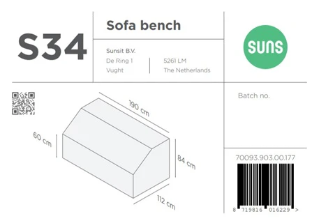 Suns | Beschermhoes voor 2 seater | Grijs | S34