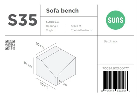 Suns | Beschermhoes voor hoekstuk | Grijs | S35