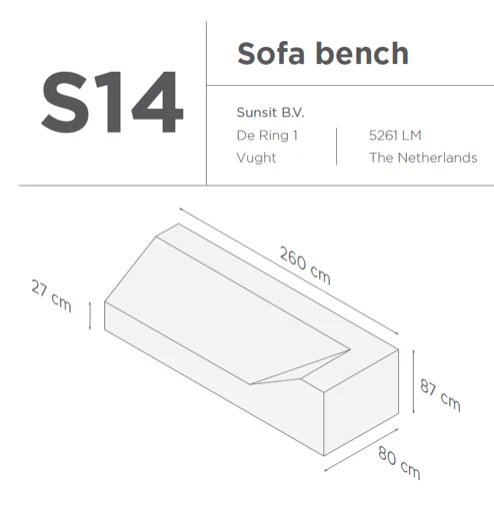 Suns | Beschermhoes voor loungebank | Grijs | S14