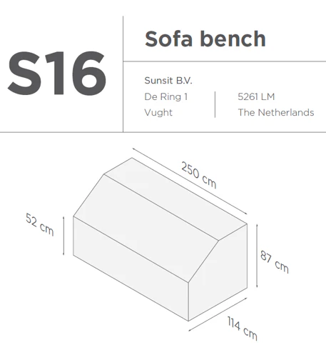 Suns | Beschermhoes voor loungebank | Grijs | S16
