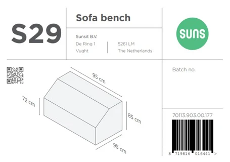 Suns | Beschermhoes voor loungebank | Grijs | S29