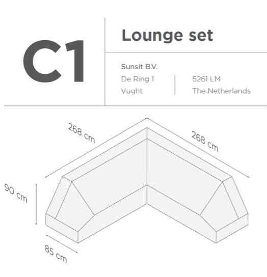 Suns |  Beschermhoes voor loungeset | Grijs | C1
