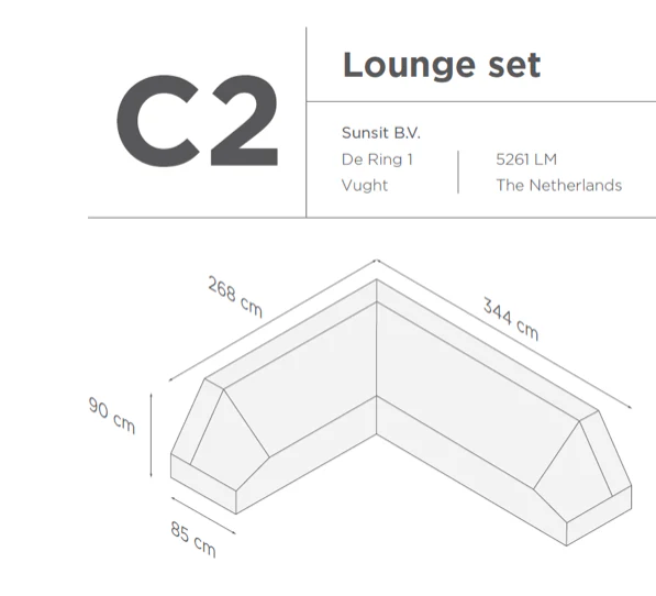 Suns |  Beschermhoes voor loungeset | Grijs | C2