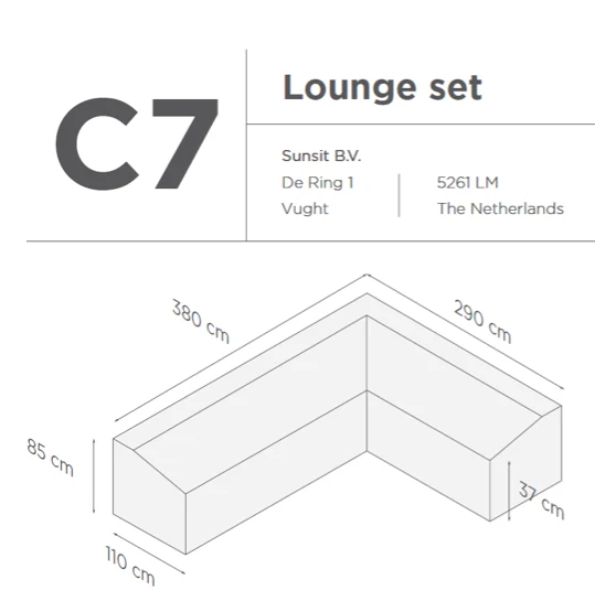 Suns |  Beschermhoes voor loungeset | Grijs | C7