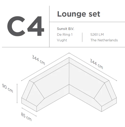 Suns |  Beschermhoes voor loungeset | Grijs | C4