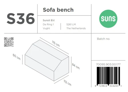 Suns | Beschermhoes voor middenstuk | Grijs | S36