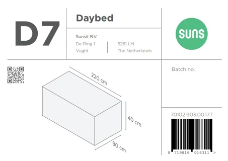 Suns | Beschermhoesset voor Lucia Daybed | Grijs | D7